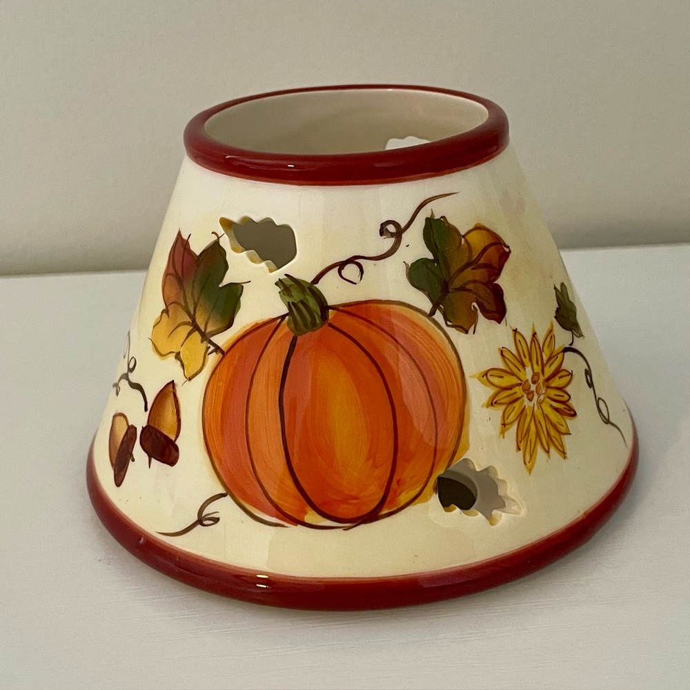 Linen & Things Pumpkin Fall Candle Topper